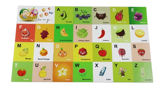 Εκπαιδευτικοί παιχνίδια και γρίφοι γρίφων τορνευτικών πριονιών φρούτων αλφάβητου πατωμάτων παιδιών για 5 έτος - olds